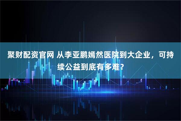 聚财配资官网 从李亚鹏嫣然医院到大企业，可持续公益到底有多难？