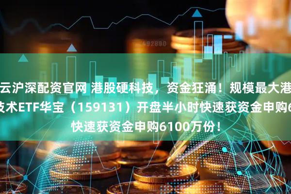 云沪深配资官网 港股硬科技，资金狂涌！规模最大港股通信息技术ETF华宝（159131）开盘半小时快速获资金申购6100万份！